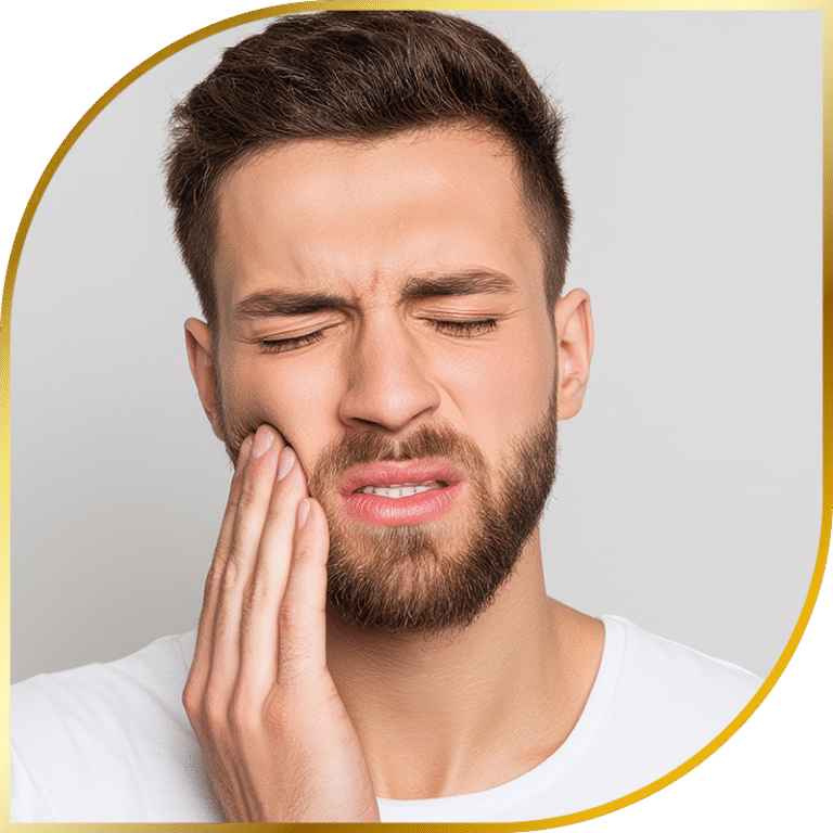 Toothache pain face